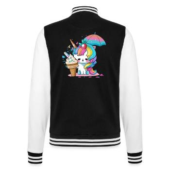 Unicorn Fairy Dust - Let yourself be enchanted - College Sweat Jacket - black/white - Back - Marisol (170cm)