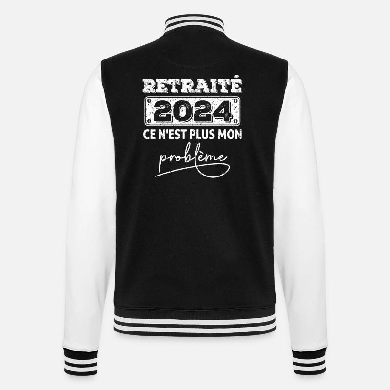 Retraité2024 ce n'est plus mon problème,retraite - Veste Teddy - noir/blanc