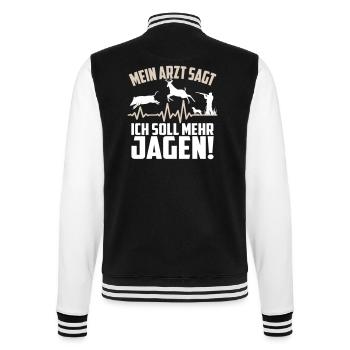 Jäger Herzschlag Puls | Farben änderbar - College-Sweatjacke - Schwarz/Weiß - Hinten - Marisol (170cm)