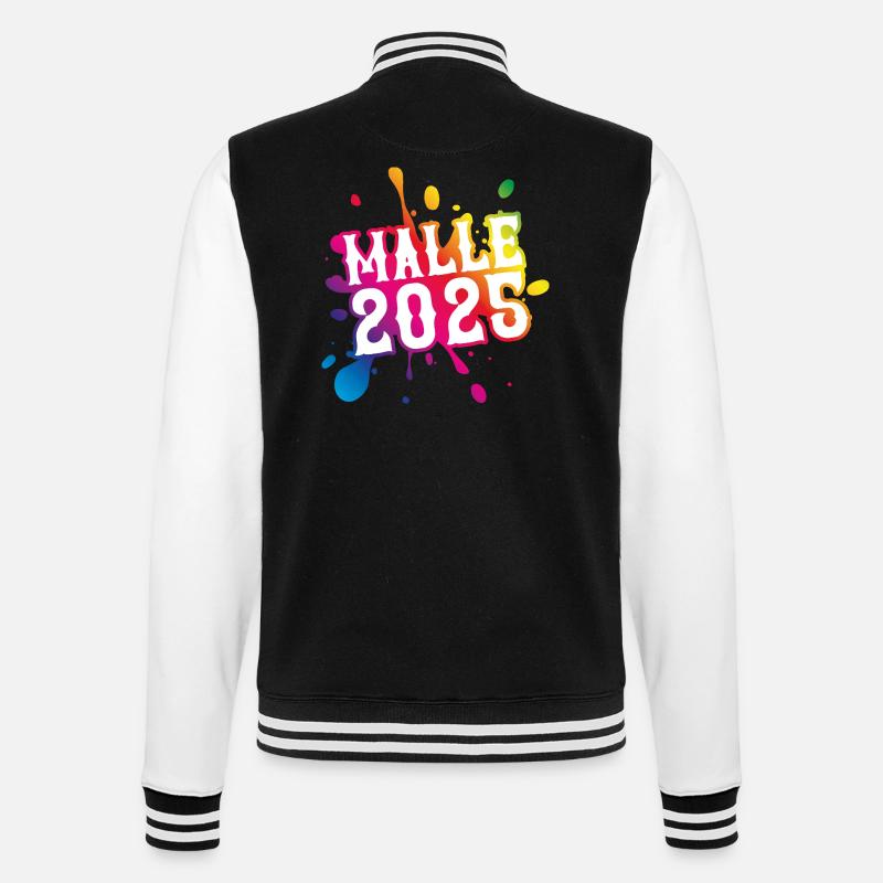 Malle 2025 Klecks - College-Sweatjacke - Schwarz/Weiß