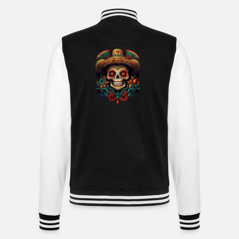 Cinco de Mayo Skull - College-Sweatjacke - Schwarz/Weiß