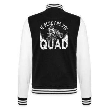 Quad je peux pas j ai quad atv quad quad moto - Veste Teddy - noir/blanc - Dos - Marisol (170cm)