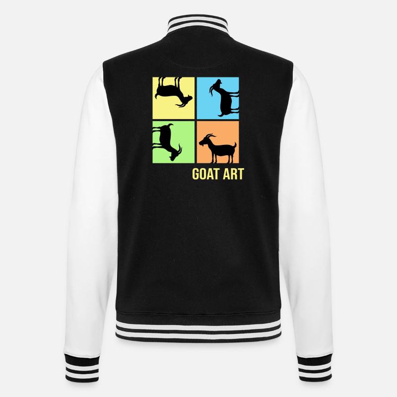 Popart de chèvre Posture de traction de chèvre « goat-art » - Veste Teddy - noir/blanc