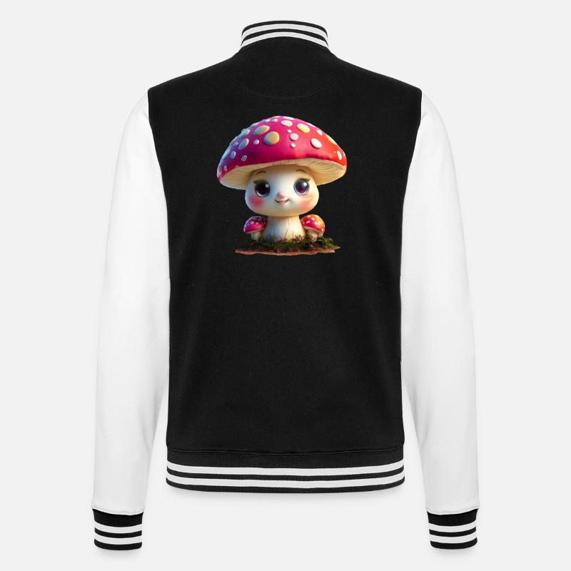 cute toadstool - College Sweat Jacket - black/white