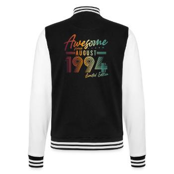 Août 1994 Vintage Vintage Anniversaire Rétro - Veste Teddy - noir/blanc - Dos - Marisol (170cm)