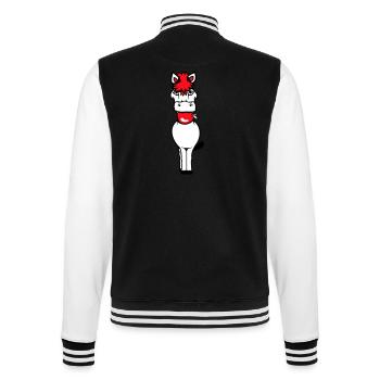 Cheval Manger Pomme Manger Faim Fruit Délicieux En Bonne Santé - Veste Teddy - noir/blanc - Dos - Marisol (170cm)
