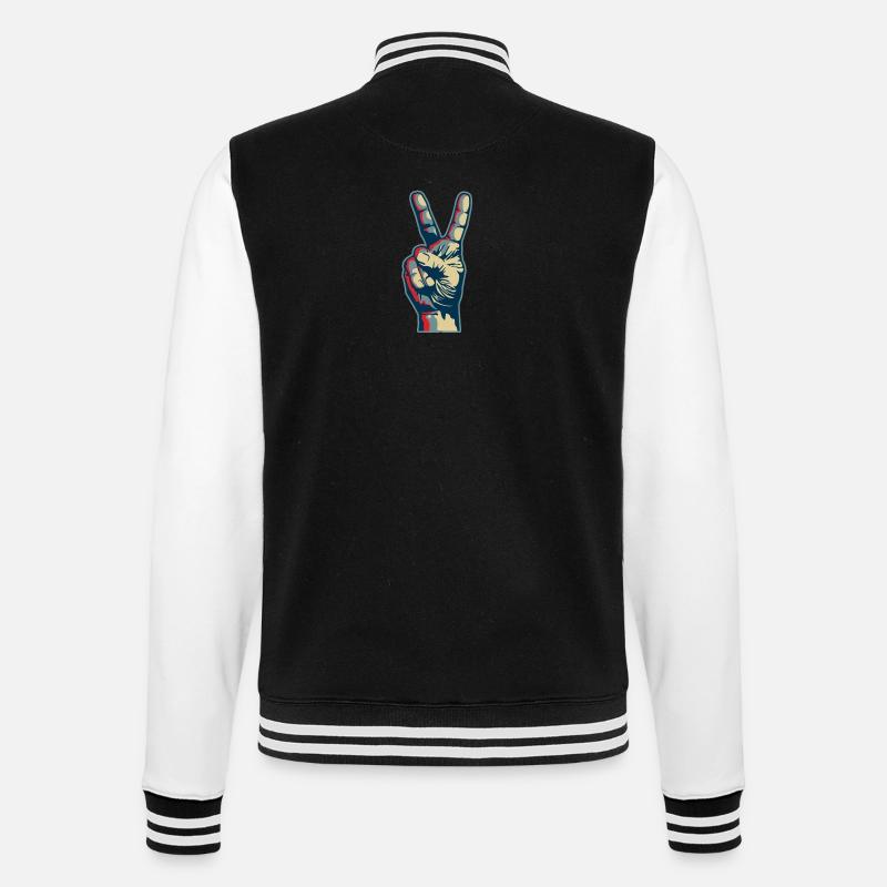 Peace hand - College-Sweatjacke - Schwarz/Weiß