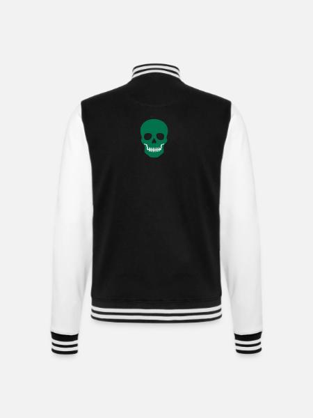Skull: Symbol of eternity - College Sweat Jacket - black/white