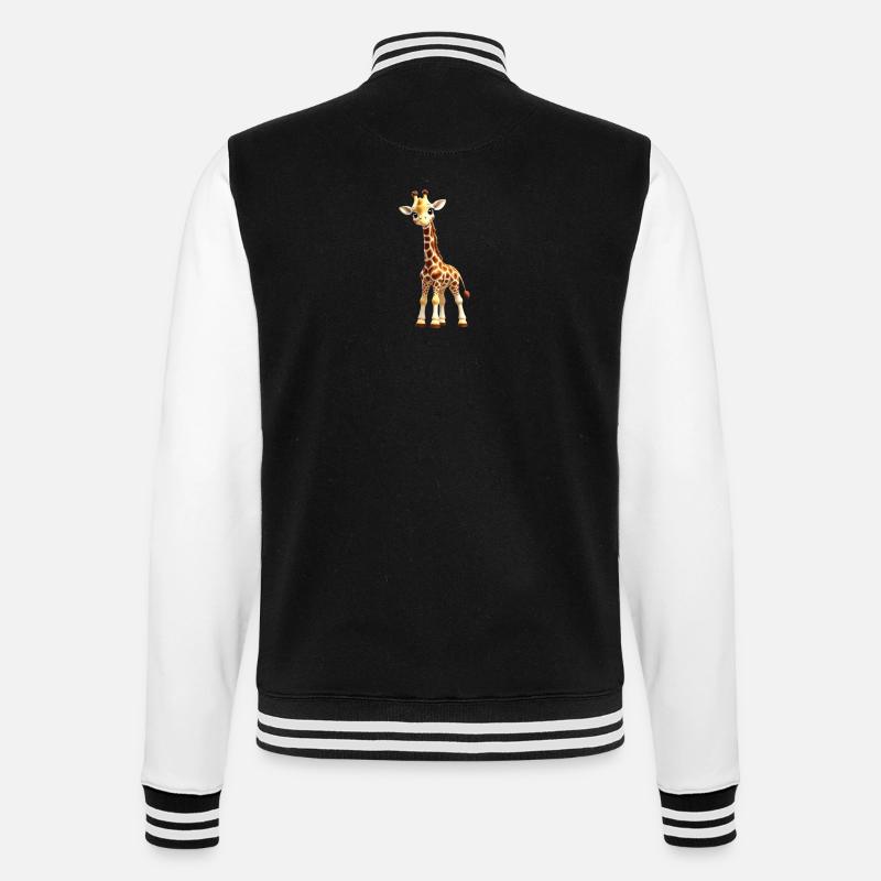 Petite girafe / bébé girafe - Veste Teddy - noir/blanc