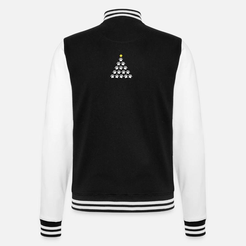Weihnachtsbaum Pfote - College-Sweatjacke - Schwarz/Weiß