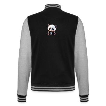 Baby Panda/ Pandabärchen - College-Sweatjacke - Schwarz/Grau meliert - Hinten - Marisol (170cm)