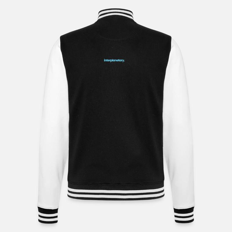 Interplanetary Light Blue - College Sweat Jacket - black/white