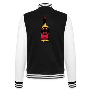 Whiskyflasche - College-Sweatjacke - Schwarz/Weiß - Hinten - Marisol (170cm)
