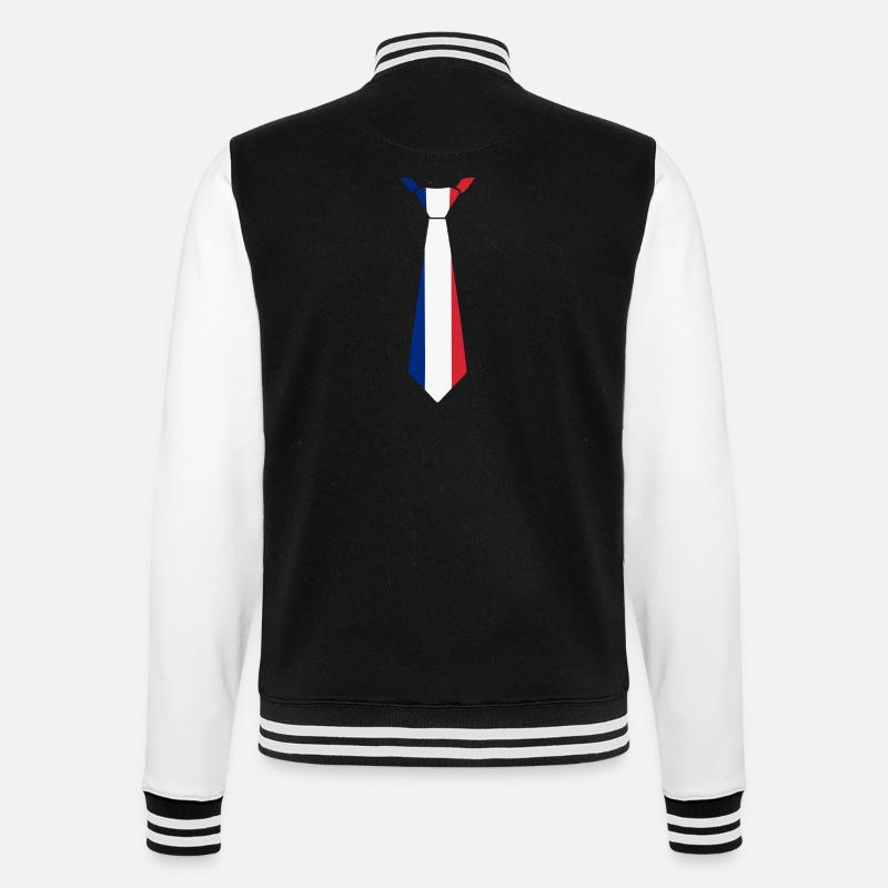 France Tie – Flaggendesign - College-Sweatjacke - Schwarz/Weiß