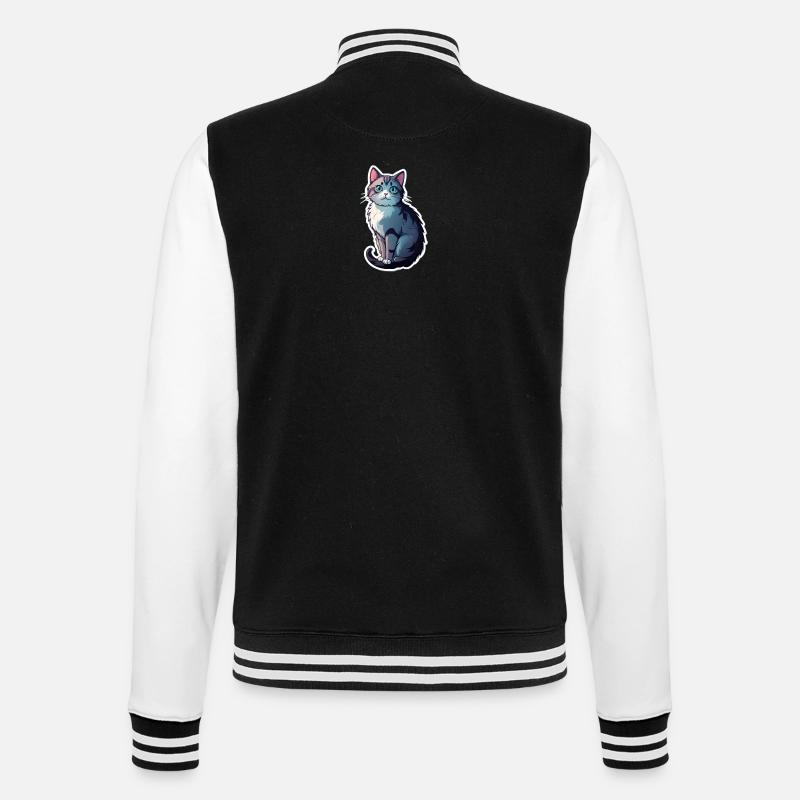 Cute cat - College-Sweatjacke - Schwarz/Weiß