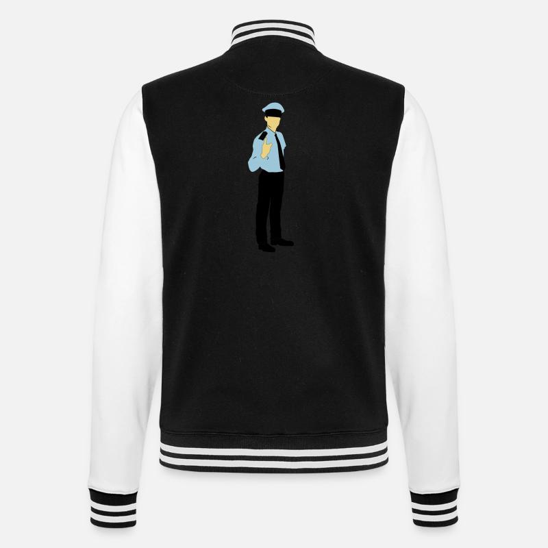 Polizist - College-Sweatjacke - Schwarz/Weiß