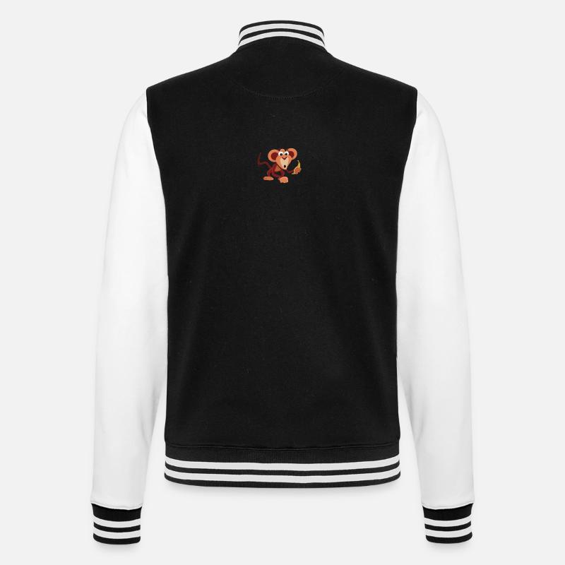Monkey - College-Sweatjacke - Schwarz/Weiß
