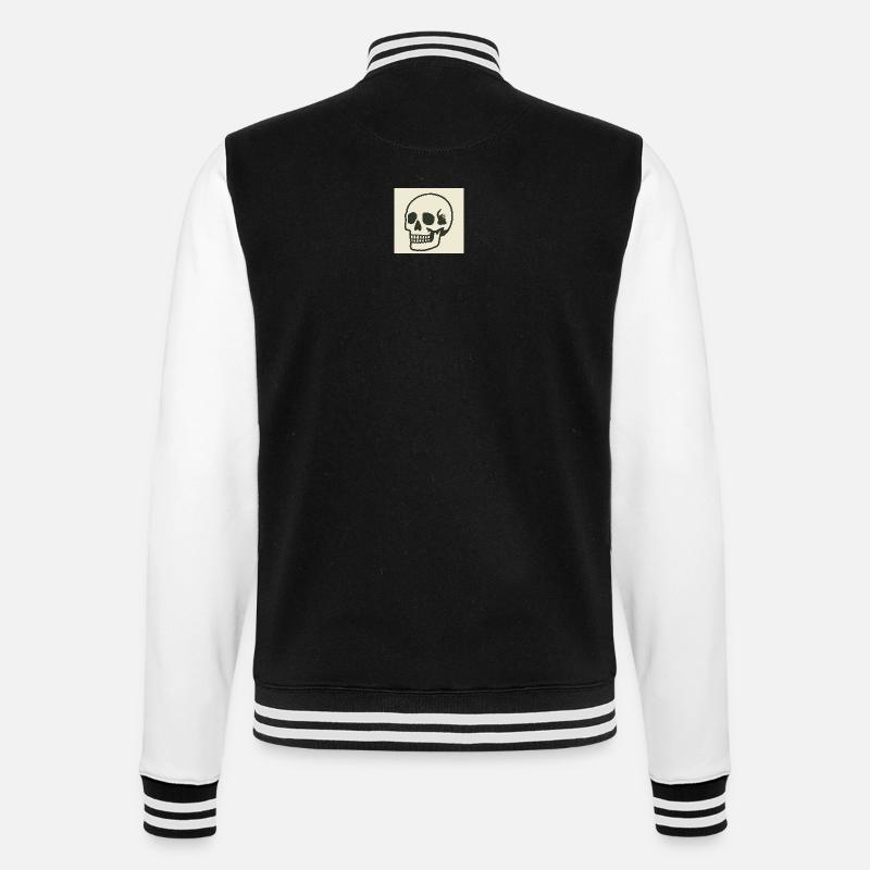 Schädel - College-Sweatjacke - Schwarz/Weiß