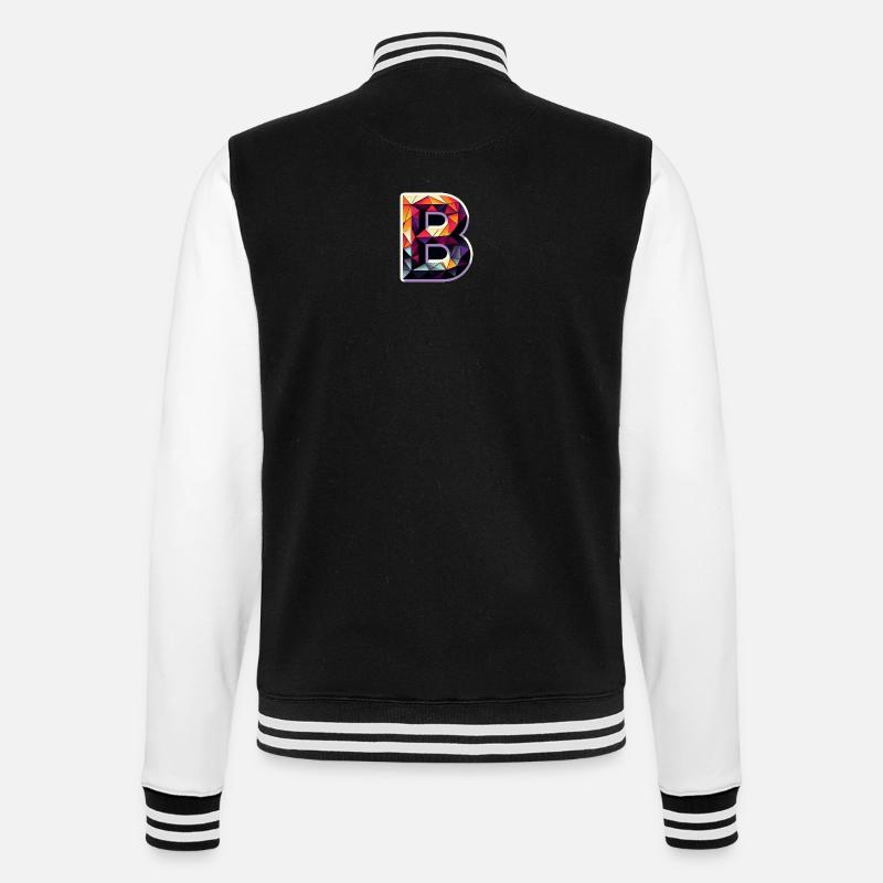 Buchstabe B Polygon bunt - College-Sweatjacke - Schwarz/Weiß