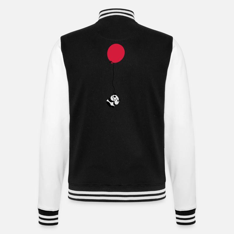 Panda Flying Balloon - College Sweat Jacket - black/white