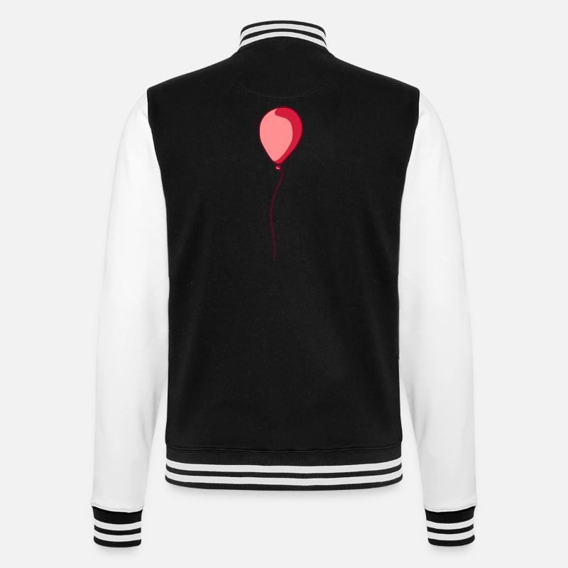 Glaenzender schwebender Luftballon - College-Sweatjacke - Schwarz/Weiß