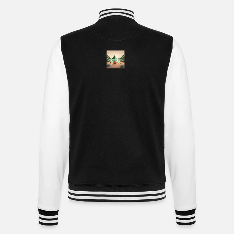 Melone mit Pyramide - College-Sweatjacke - Schwarz/Weiß
