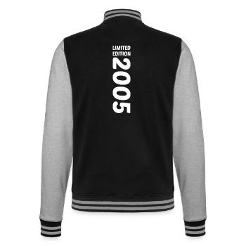 18. Geburtstag Geschenk 2005 - College-Sweatjacke - Schwarz/Grau meliert - Hinten - Marisol (170cm)