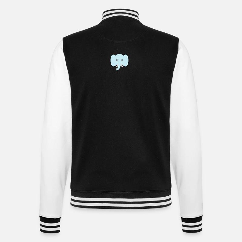 Elephant Süß Gezeichnet - College-Sweatjacke - Schwarz/Weiß