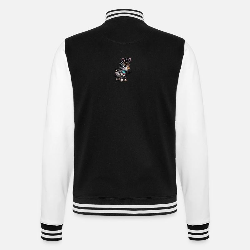 Zebra Robot - College Sweat Jacket - black/white