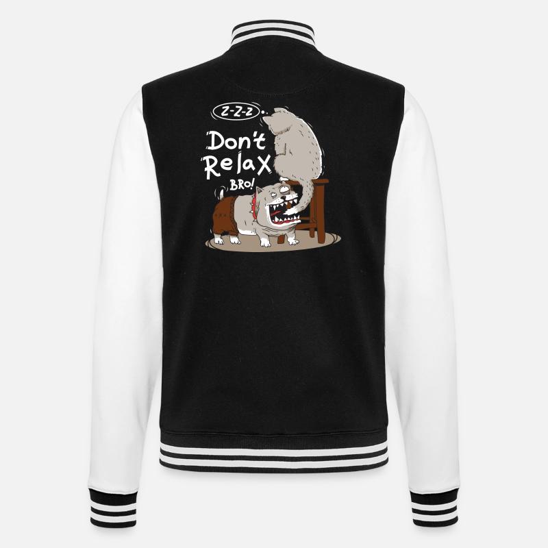 Dog eggs sleeping cat - College Sweat Jacket - black/white