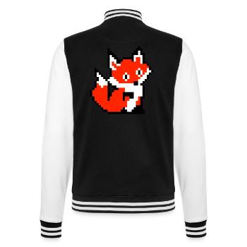 Fox Fox Paw rétro conception de chemise de pixel - Veste Teddy - noir/blanc - Dos - Marisol (170cm)