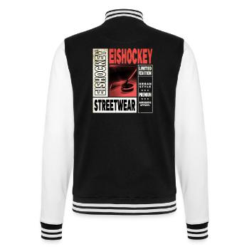 Eishockey Spieler Sport Fan Team Vintage Retro - College-Sweatjacke - Schwarz/Weiß - Hinten - Marisol (170cm)