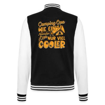 CAMPING OPA, WIE EIN NORMALER OPA NUR VIEL COOLER - College-Sweatjacke - Schwarz/Weiß - Hinten - Marisol (170cm)
