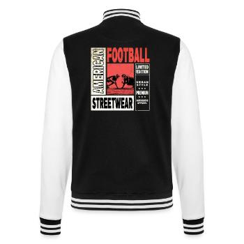 Joueur de football américain Vintage Retro USA Sports - Veste Teddy - noir/blanc - Dos - Marisol (170cm)