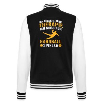 Ich muss nur Handball spielen - College-Sweatjacke - Schwarz/Weiß - Hinten - Marisol (170cm)