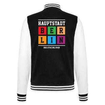 Hauptstadt Berlin - College-Sweatjacke - Schwarz/Weiß - Hinten - Marisol (170cm)