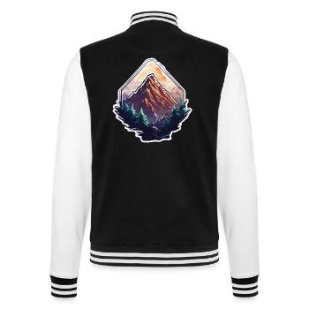 Mountain / Alps / Summit / Nature / Forest / Rock - College Sweat Jacket - black/white - Back - Marisol (170cm)