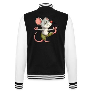 Souris Yoga Méditation Méditation Équilibre - Veste Teddy - noir/blanc - Dos - Marisol (170cm)