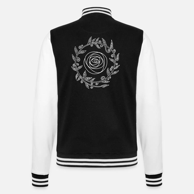 Fleur couronnée blanche - Veste Teddy - noir/blanc