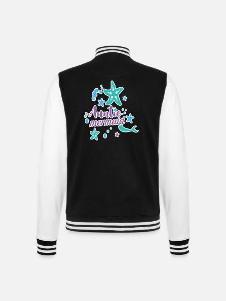 Auntie Mermaid - College Sweat Jacket - black/white