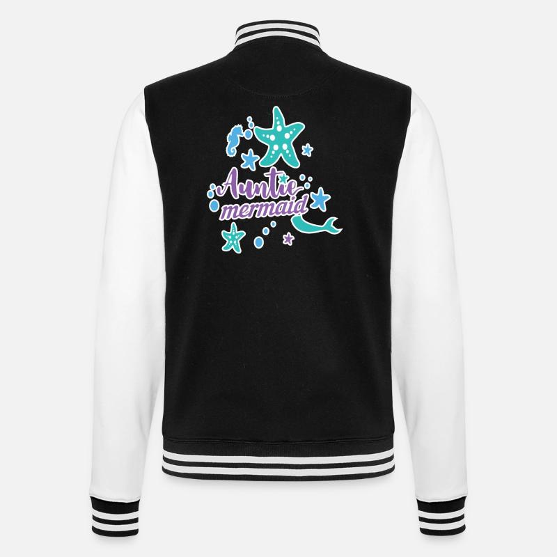 Auntie Mermaid - College Sweat Jacket - black/white