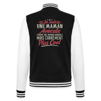 I'm a Lawyer mom, downright cool - College Sweat Jacket - black/white - Back - Marisol (170cm)
