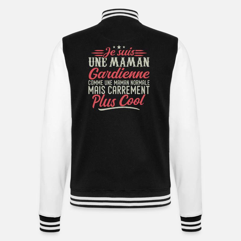 Ich bin Babysitter-Mama, ausgesprochen cool - College-Sweatjacke - Schwarz/Weiß