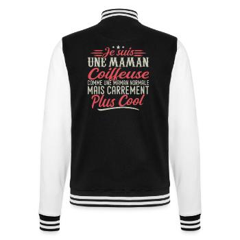 Je suis une maman Coiffeuse, carrément cool - Veste Teddy - noir/blanc - Dos - Marisol (170cm)