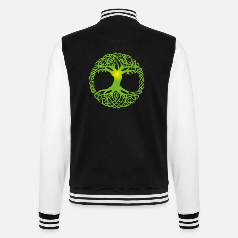 Celtic tree - College Sweat Jacket - black/white
