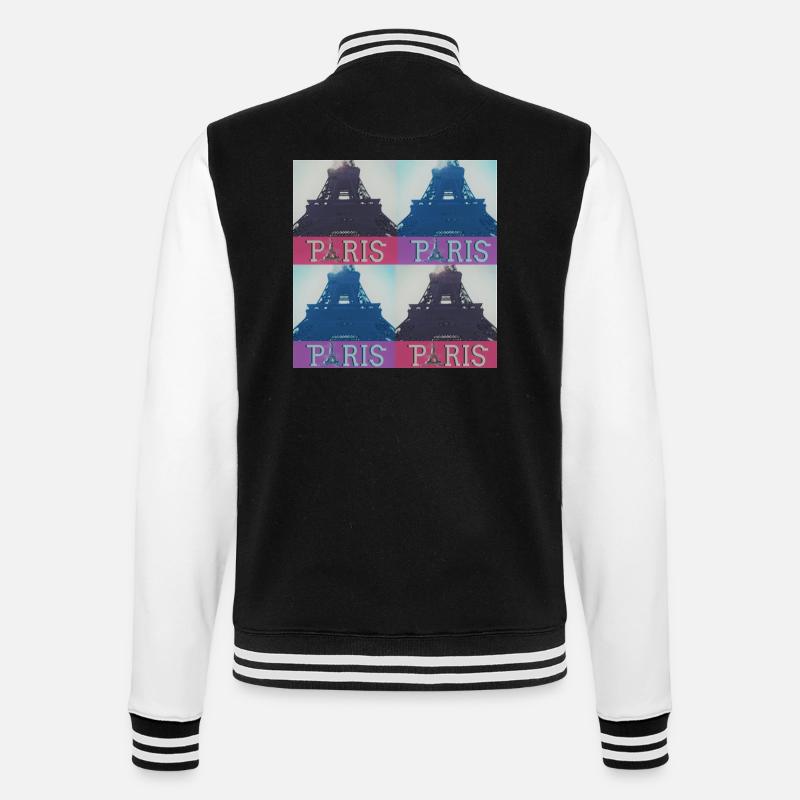 Paris Eiffel - College Sweat Jacket - black/white