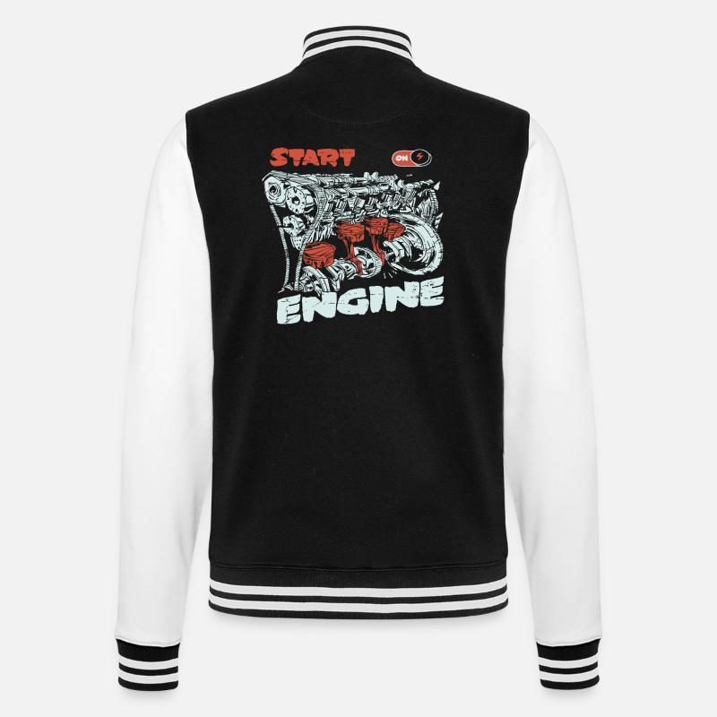 Start the engine, engine, engine - College Sweat Jacket - black/white