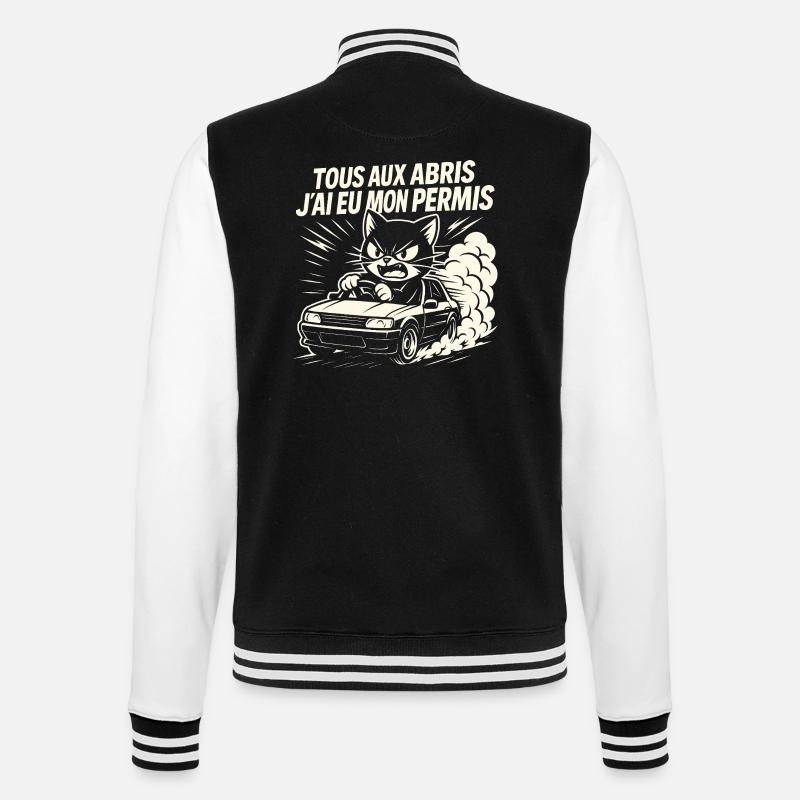 Fahrer Geschenk Führerschein - College-Sweatjacke - Schwarz/Weiß