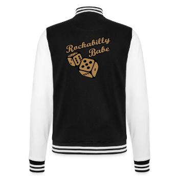Rockabilly Babe - College Sweat Jacket - black/white - Back - Marisol (170cm)