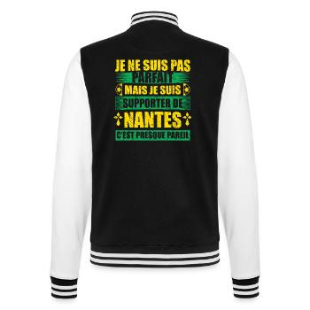Cadeau drole pour les fans de nantes club - Veste Teddy - noir/blanc - Dos - Marisol (170cm)